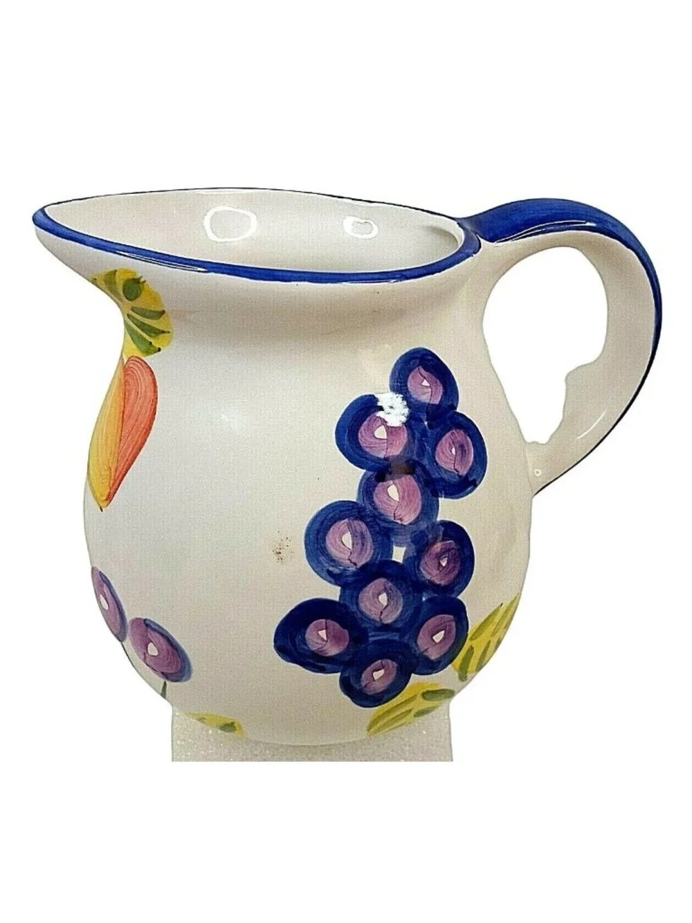 Artist Touch Orchard Jubilee Handpainted Ceramic 7 in Pitcher Multicolor